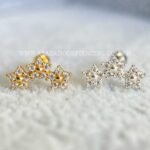 Minibarbell Prata 925 Trio de Flores Zircônias
