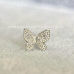 Minibarbell Prata 925 Borboleta Zircônias - Imagem 4