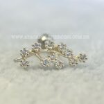 Minibarbell Prata 925 Ramo Zircônias - Imagem 3
