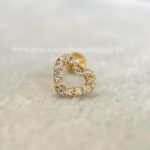 Minibarbell Prata 925 Coração Zircônias - Imagem 4
