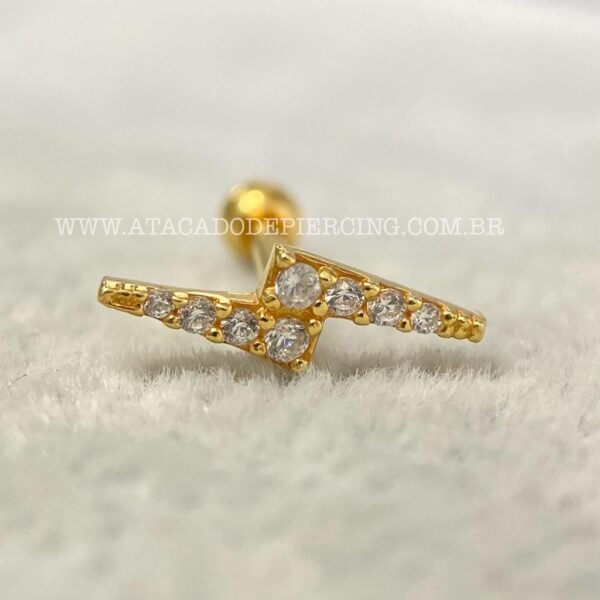 Minibarbell Prata 925 Raio Zircônias - Imagem 3