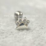 Minibarbell Prata 925 Patinha Zircônias - Imagem 2
