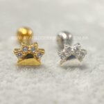 Minibarbell Prata 925 Patinha Zircônias