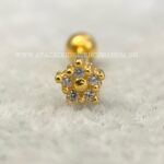 Minibarbell Prata 925 Flor Zircônias - Imagem 3