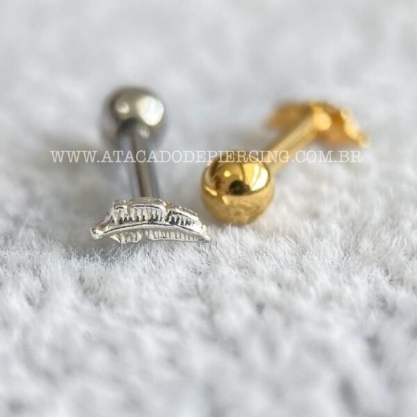 Minibarbell Prata 925 Pena - Imagem 3