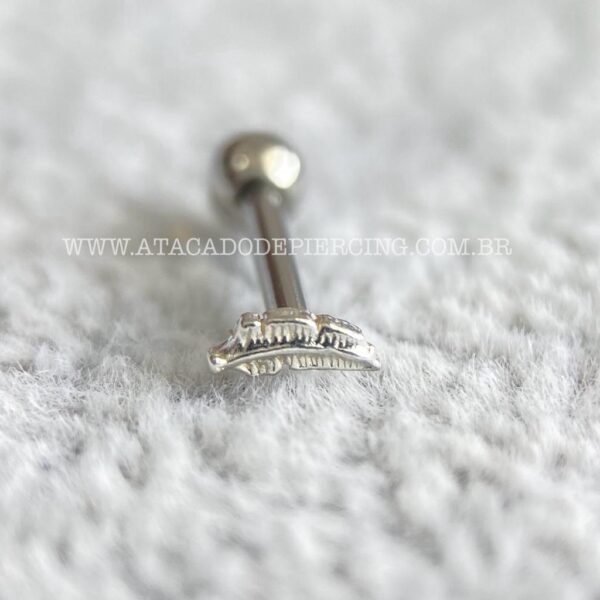 Minibarbell Prata 925 Pena - Imagem 5