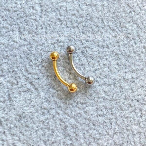 Minibarbell Curvo Titânio Rosca Interna - Imagem 1