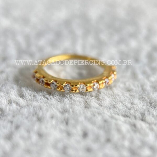 Argola Prata 925 Cravejada Zircônias - Imagem 5