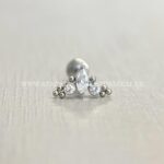 Labret Rosca Interna Titânio Indiano Zircônias - Imagem 3