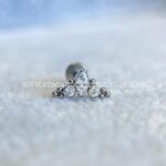 Labret Rosca Interna Titânio Indiano Zircônias - Imagem 4