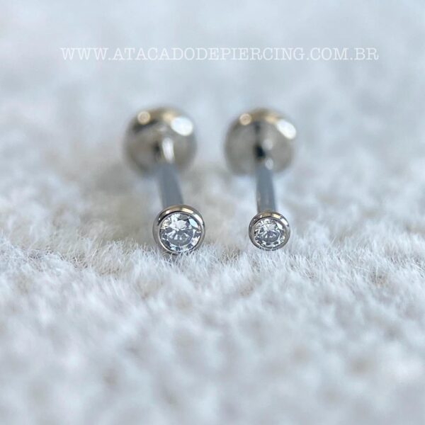 Labret Titânio Push Pin Zircônia - Imagem 1