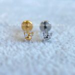 Labret Rosca Interna Titânio Trevo 4 Zircônias