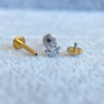 Labret Rosca Interna Titânio Flor Zircônias - Imagem 2