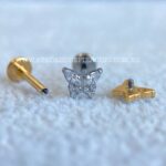 Labret Rosca Interna Titânio Borboleta Zircônias - Imagem 2