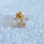 Labret Rosca Interna Titânio Borboleta Zircônias - Imagem 3