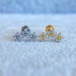 Labret Rosca Interna Titânio Trio de Flores Zircônias