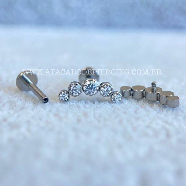 Labret Rosca Interna Titânio Cluster Zircônias - Imagem 2