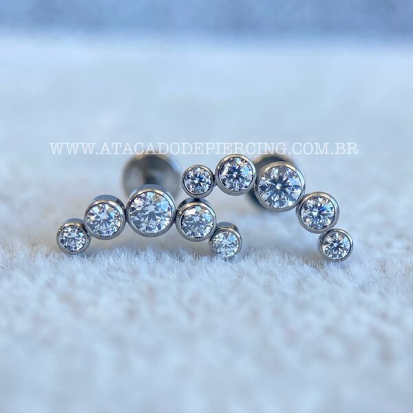 Labret Rosca Interna Titânio Cluster Zircônias - Imagem 3