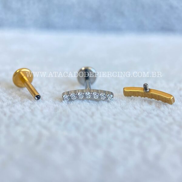 Labret Rosca Interna Titânio Cluster Zircônias - Imagem 2
