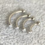 Minibarbell Curvo Aço 316L Rosca Interna Zircônia - Imagem 3