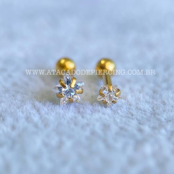 Minibarbell Aço Zircônia Estrela - Imagem 5