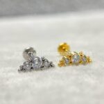 Labret Aço Rosca Interna Cluster Indiano Zircônias