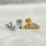 Labret Aço Rosca Interna Cluster Indiano Zircônias - Imagem 3