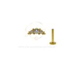 Labret Aço Rosca Interna Cluster Indiano Zircônias - Imagem 4