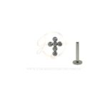 Labret Aço Rosca Interna Cruz Zircônias - Imagem 2