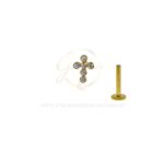 Labret Aço Rosca Interna Cruz Zircônias - Imagem 4