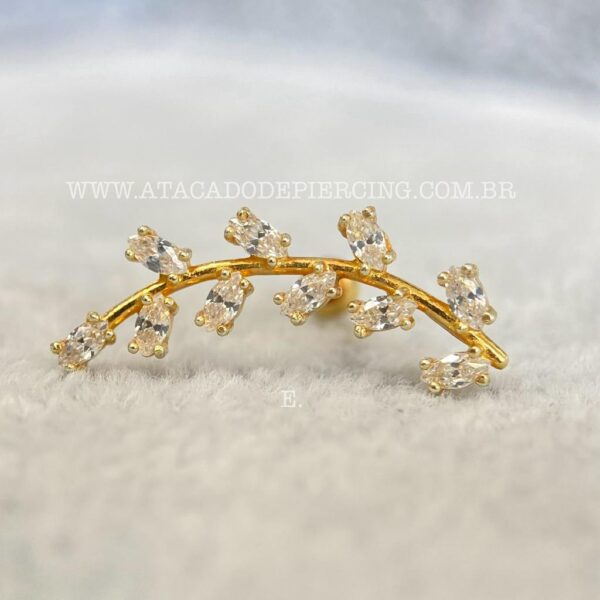 Minibarbell Prata 925 Ramo Zircônias - Imagem 4