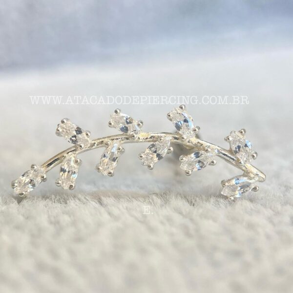 Minibarbell Prata 925 Ramo Zircônias - Imagem 5