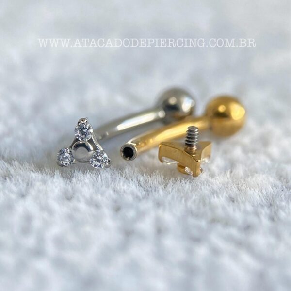 Minibarbell Curvo Titânio Rosca Interna Trinity Zircônias - Imagem 4