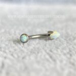 Minibarbell Curvo Titânio Rosca Interna Opala Branca - Imagem 3