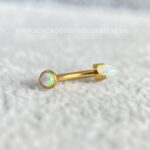 Minibarbell Curvo Titânio Rosca Interna Opala Branca - Imagem 2