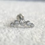 Labret Aço Rosca Interna Cluster Zircônias - Imagem 3