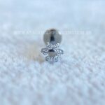 Labret Aço Rosca Interna Flor Zircônias - Imagem 4