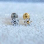 Labret Aço Rosca Interna Flor Zircônias