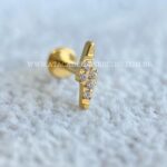 Labret Aço Rosca Interna Raio Zircônias - Imagem 4