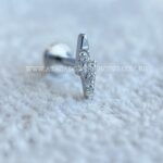 Labret Aço Rosca Interna Raio Zircônias - Imagem 3