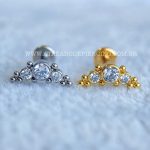 Labret Aço Rosca Interna Cluster Indiano Zircônias