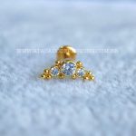 Labret Aço Rosca Interna Cluster Indiano Zircônias - Imagem 2