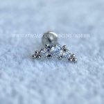 Labret Aço Rosca Interna Cluster Indiano Zircônias - Imagem 4