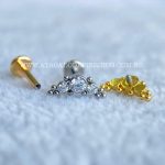 Labret Aço Rosca Interna Cluster Indiano Zircônias - Imagem 3