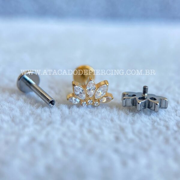 Labret Rosca Interna Titânio Cluster Zircônias - Imagem 2