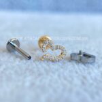 Labret Rosca Interna Titânio Coração Zircônias - Imagem 2