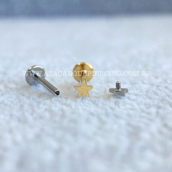 Labret Aço Rosca Interna Estrela - Imagem 2
