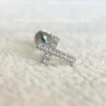 Labret Aço Rosca Interna Cruz Zirconias - Imagem 2