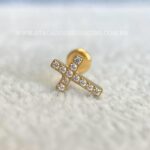 Labret Aço Rosca Interna Cruz Zirconias - Imagem 3