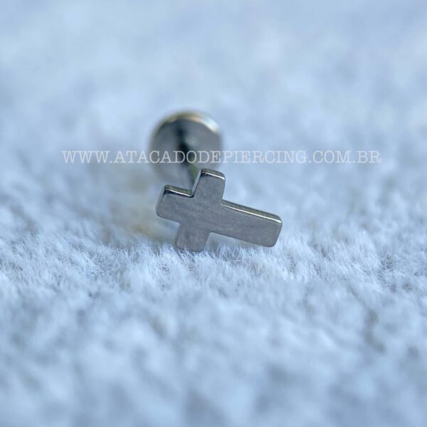 Labret Aço Rosca Interna Cruz - Imagem 4